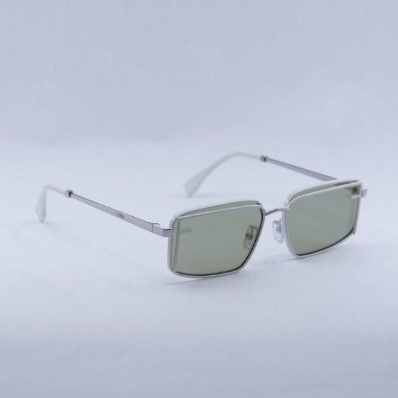 ?️ New Fendi FE40102U 25N Sunglasses - Ivory/Silver Frame, Light Green Lenses main image 7